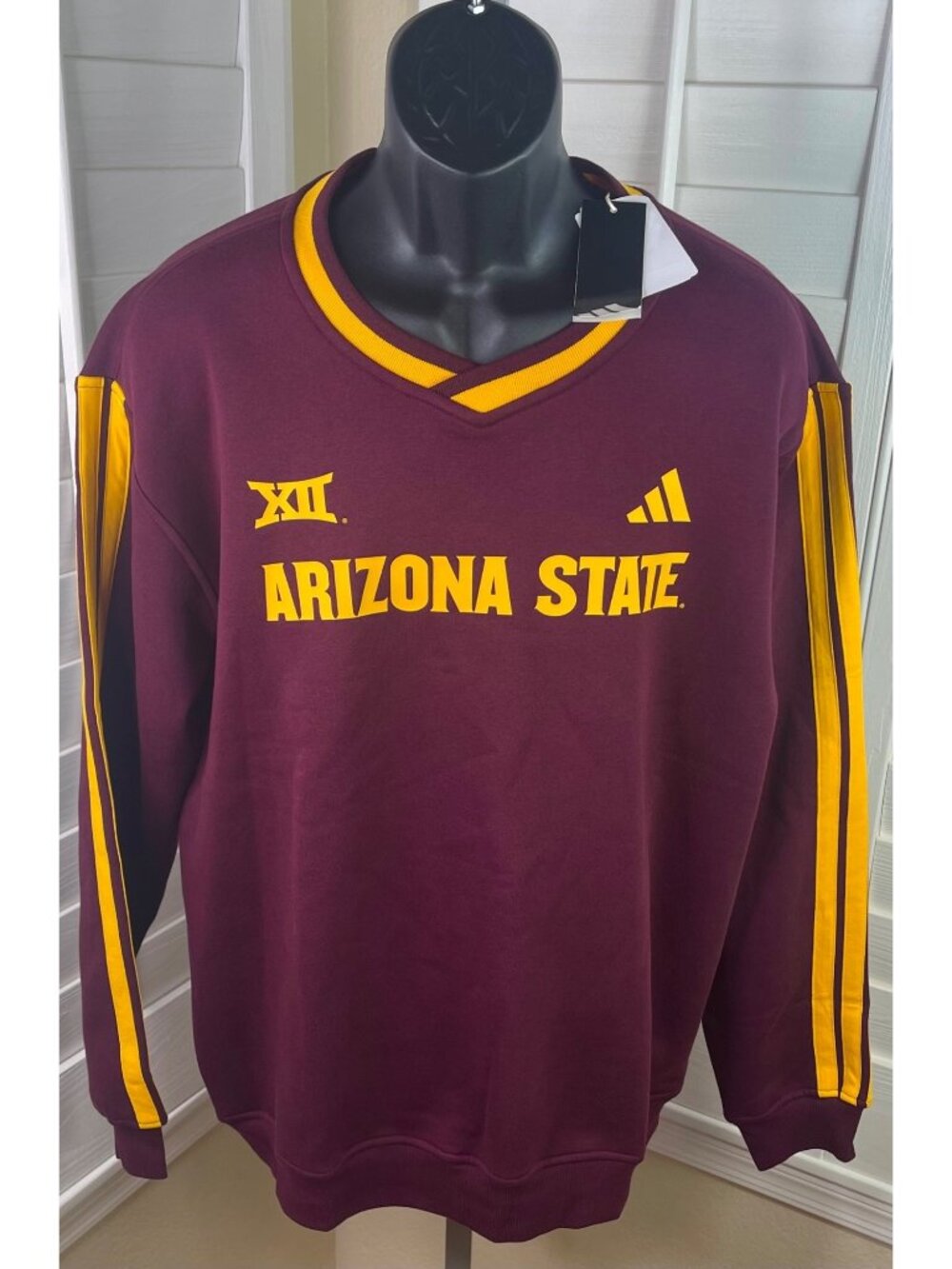 Adidas NCAA Arizona State Sun Devils Maroon/Gold Crew Sweatshirt JM9090, Men’s L
